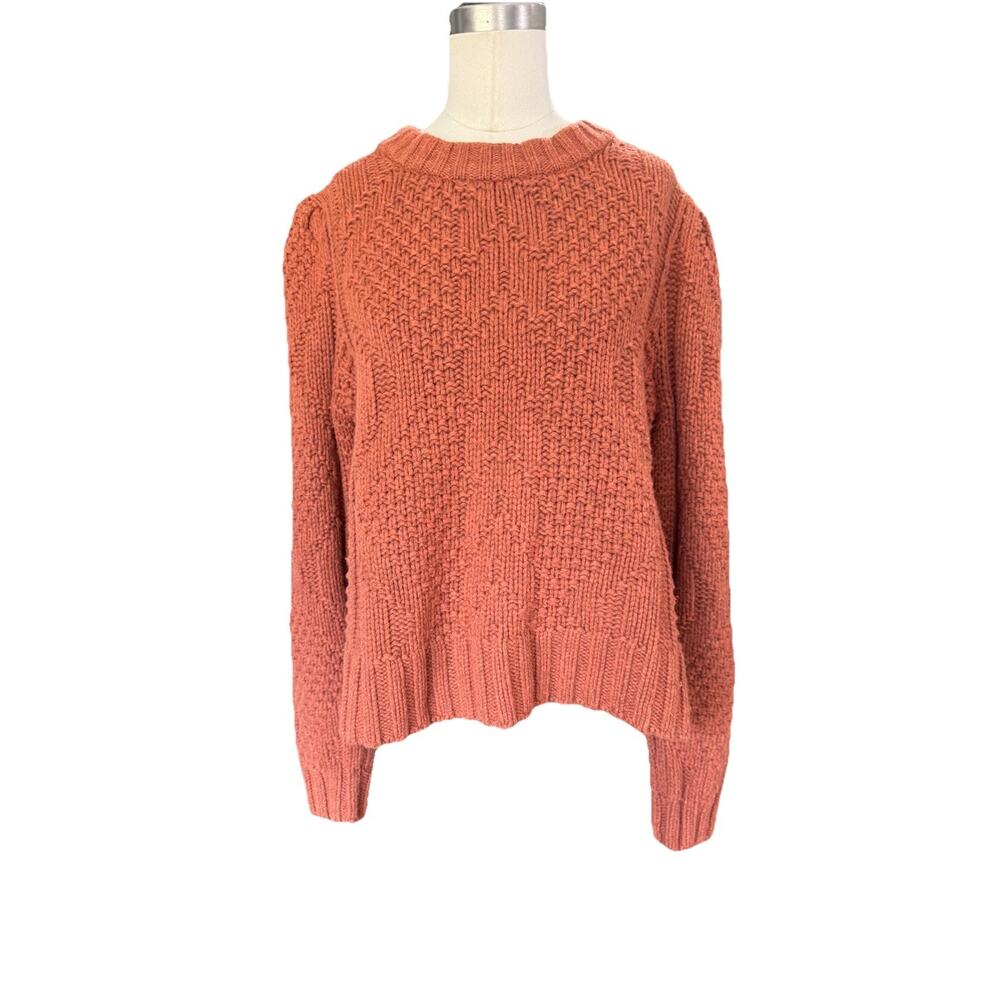 Madewell RidgeCrest Sweater Rust Crew Neck Knit Pullover Women L Fall Cozy - Picture 4 of 12